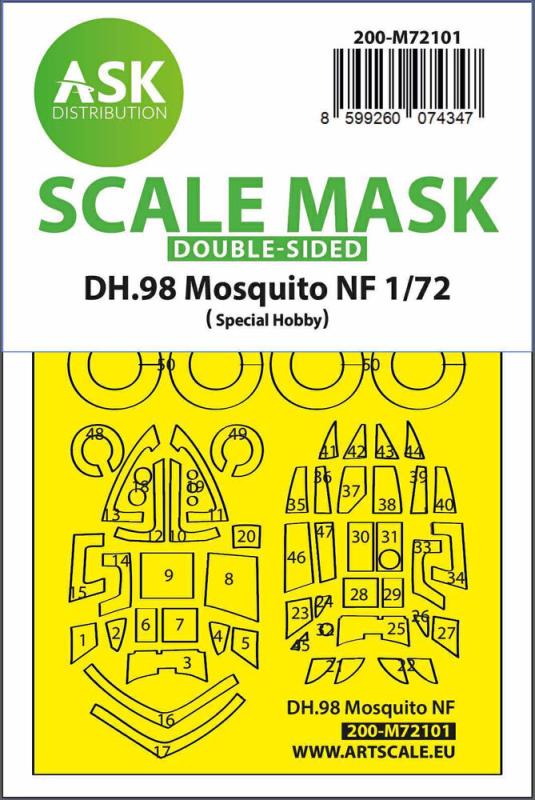 DH.98 Mosquito NF - Double-sided fit express mask [Special Hobby] von Art Scale Kit