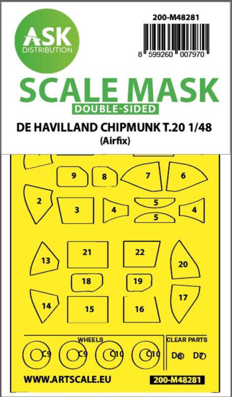 De Havilland Chipmunk T.20 - Double-sided express fit mask for [Airfix] von Art Scale Kit