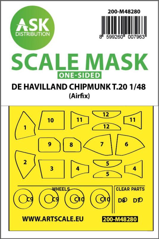 De Havilland Chipmunk T.20 - One-sided express fit mask [Airfix] von Art Scale Kit