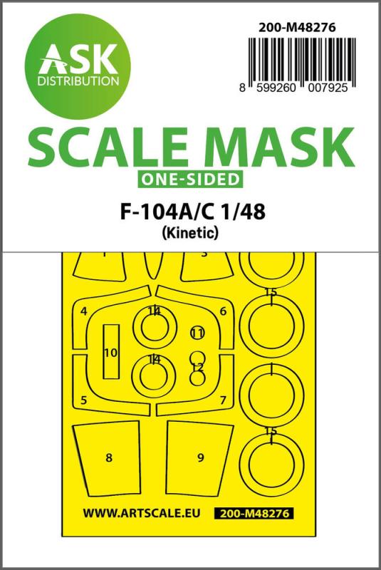 F-104A/C - One-sided express fit mask [Kinetic] von Art Scale Kit