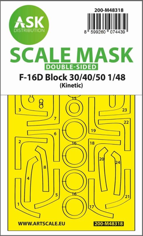 F-16D Block 30/40/50 - Double-sided fit and self adhesive express mask [Kinetic] von Art Scale Kit