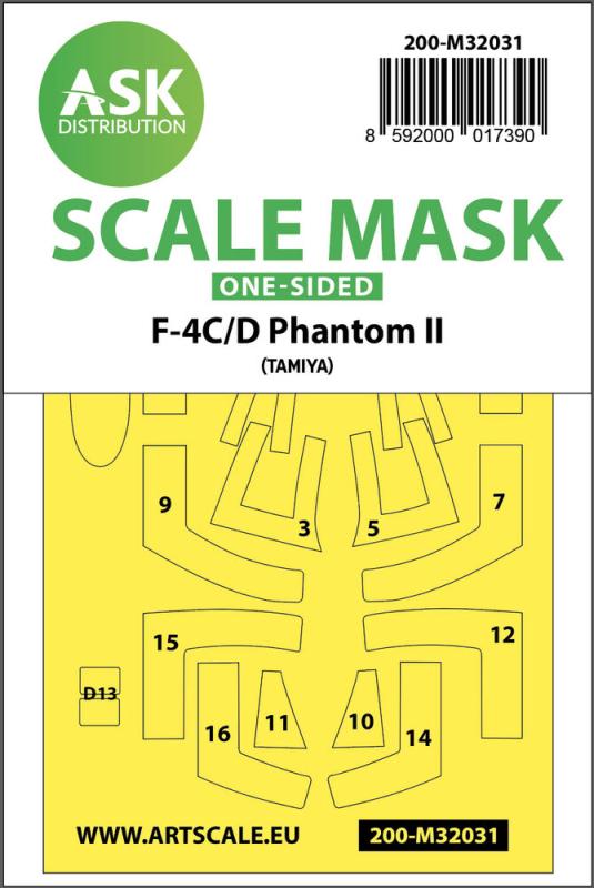 F-4C/D Phantom - One-sided mask [Tamiya] von Art Scale Kit