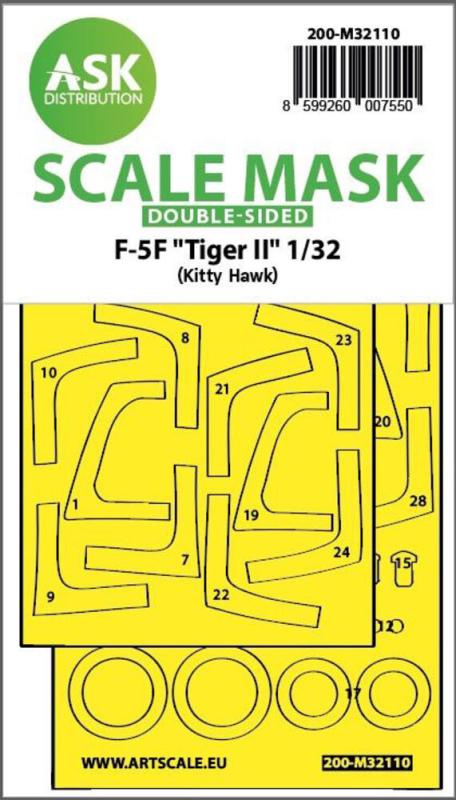 F-5F Tiger II - Double-sided express fit mask [Kitty Hawk] von Art Scale Kit