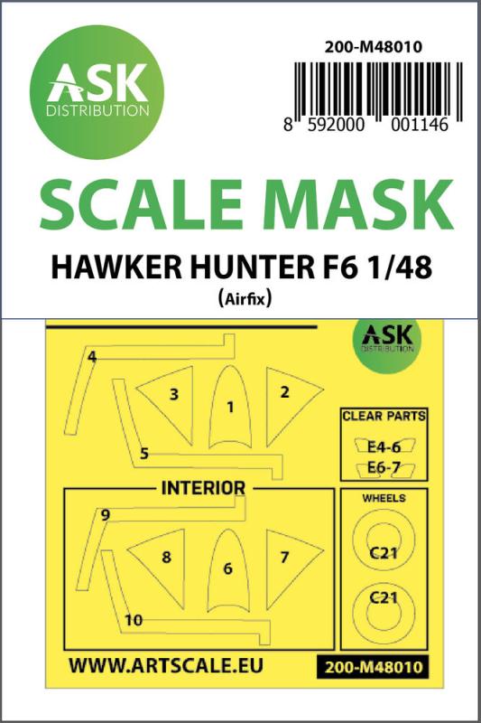Hawker Hunter F.6 - Double-sided painting mask [Airfix] von Art Scale Kit