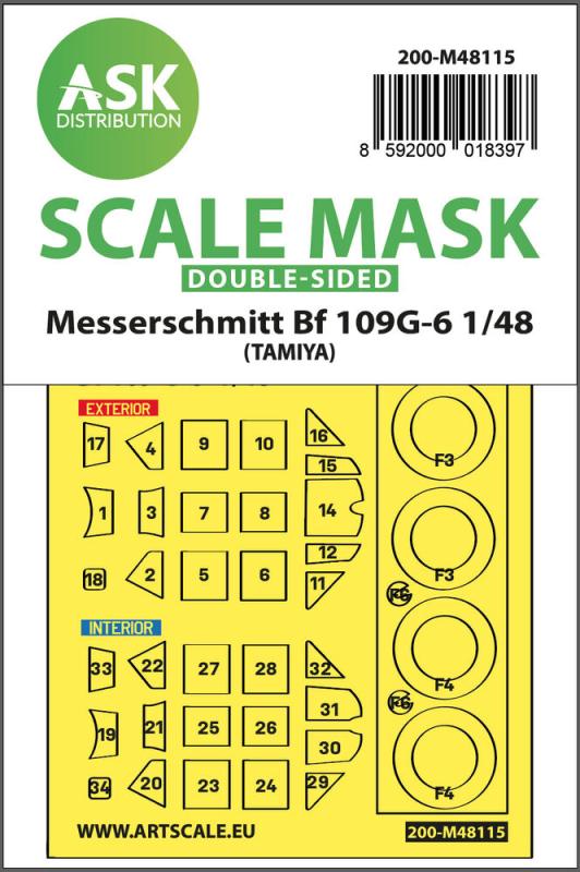 Messerschmitt Bf 109G-6 - Double-sided express mask, self-adhesive and pre-cutted [Tamiya] von Art Scale Kit