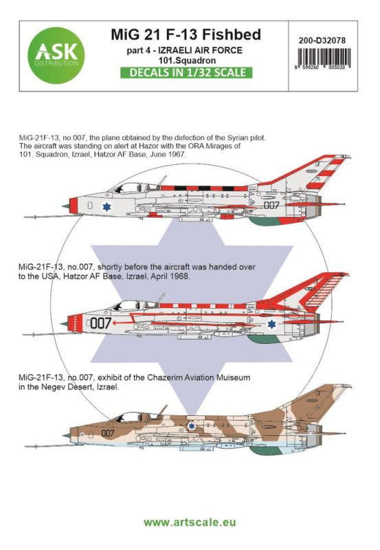 MiG-21F-13 Fishbed part 4 - Izraeli Air Force, 101. Squadron MiG-21F-13 Fishbed part 4 - Izraeli Air Force, 101. Squadron von Art Scale Kit