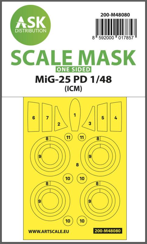 MiG-25 PD - One-sided mask self-adhesive pre-cutted [ICM] von Art Scale Kit