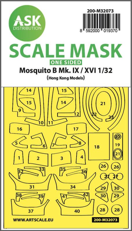 Mosquito B Mk.IX/XVI - One-sided fit mask [HK Models] von Art Scale Kit