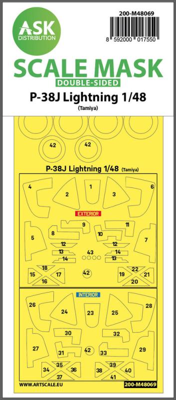 P-38J Lightning - Double-sided mask [Tamiya] von Art Scale Kit
