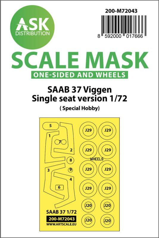 SAAB 37 Viggen single seater - One-sided painting mask [Special Hobby] von Art Scale Kit