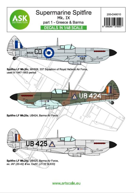 Spitfire Mk.IXc and Mk.IXe part 1 - Greece, Burma (limited edition) von Art Scale Kit
