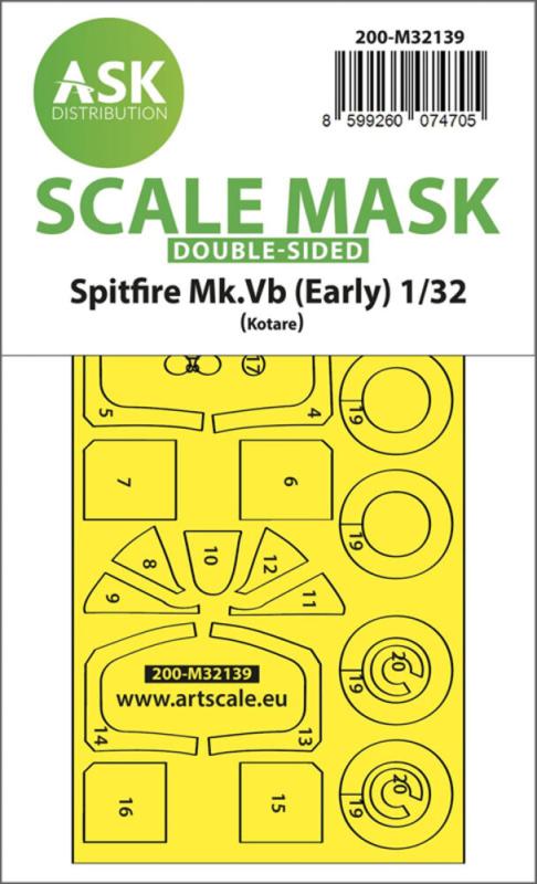 Spitfire Mk.Vb double-sided express fit and self adhesive mask [Kotare] von Art Scale Kit