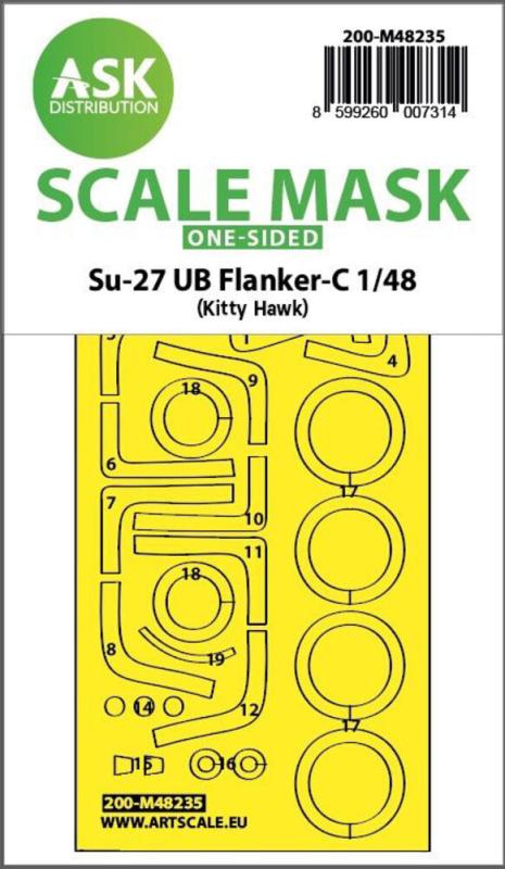Su-27UB Flanker-C - One-sided express fit mask [Kitty Hawk] von Art Scale Kit