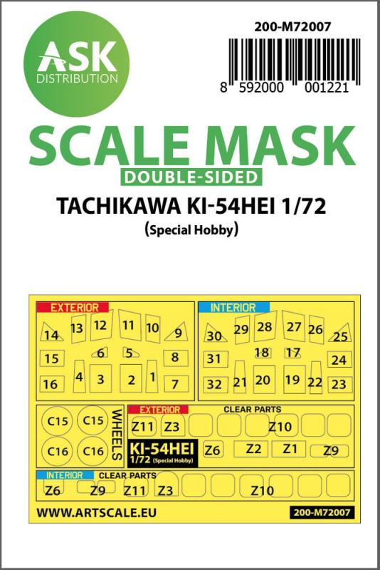 Tachikawa Ki-54HEI - Double-sided painting mask [Special Hobby] von Art Scale Kit