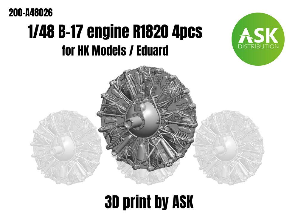 Wright R-1820 engine set, 4 pc. for B-17 [HK Models] von Art Scale Kit