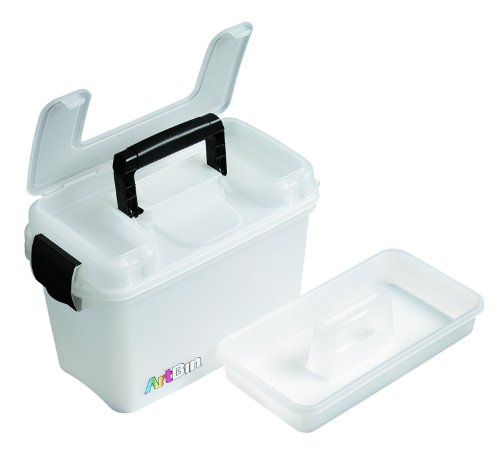 ArtBin 8408AB Sidekick Tragetasche Tragbarer Kunst-und Handwerks-Organizer mit Griff [1] Kunststoff-Aufbewahrungsbox, durchscheinend, farblos, Standard von ArtBin