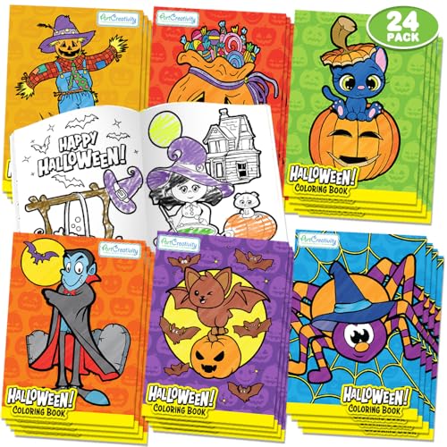 ArtCreativity Halloween-Malbücher für Kinder – 24 Stück Mini-Malbuch – Halloween-Leckereien ohne Süßigkeiten – Geschenktütenfüller – Boo Basket Stuffers Halloween Party Favors – Halloween-Geschenke ArtCreativity Halloween-Malbücher für Kinder – 24 Stück Mini-Malbuch – Halloween-Leckereien ohne Süßigkeiten – Geschenktütenfüller – Boo Basket Stuffers Halloween Party Favors – Halloween-Geschenke von ArtCreativity