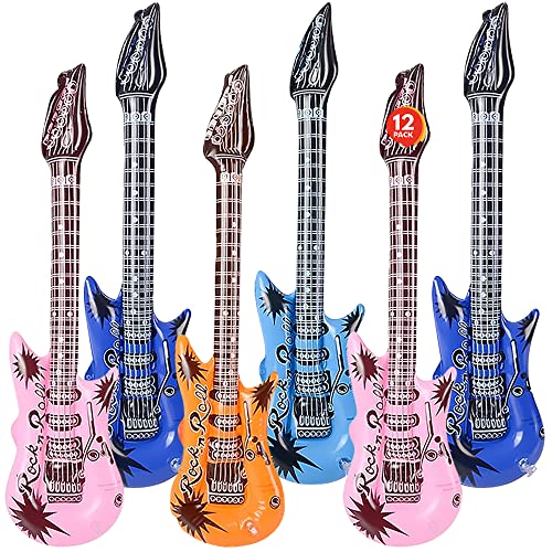 ArtCreativity - Set mit 12 Rockgitarren-Inflatoren, Musikthemen-Party-Dekorationen, 58,4 cm lange Gitarrenballons, lustiges Rollenspielzubehör ArtCreativity - Set mit 12 Rockgitarren-Inflatoren, Musikthemen-Party-Dekorationen, 58,4 cm lange Gitarrenballons, lustiges Rollenspielzubehör von ArtCreativity