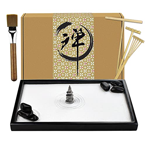Artcome Japanese Zen Sand Garden for Desk with Rake, Stand, Rocks and Mini Furnishing Articles - Office Table Accessories, Mini Zen Sand Garden Kit - Meditation Gifts Artcome Japanese Zen Sand Garden for Desk with Rake, Stand, Rocks and Mini Furnishing Articles - Office Table Accessories, Mini Zen Sand Garden Kit - Meditation Gifts von Artcome