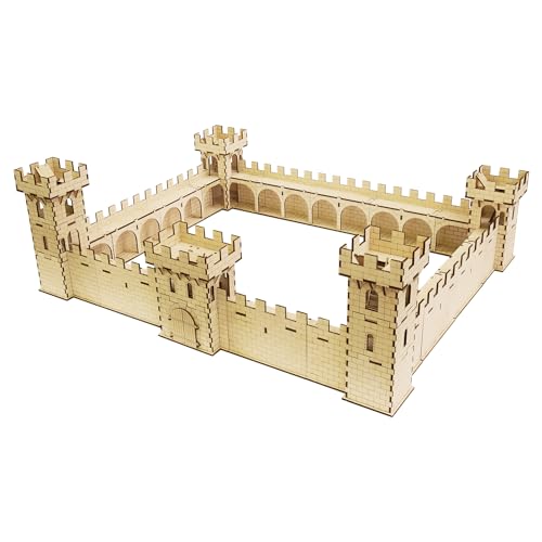 Medieval Wooden Toy Castle Dorpat | 81 x 65 x 27 cm | Scale fit for Lego | Constructor | DIY Plywood Fort | Natural Keep | Stronghold von Artem Arbor OÜ