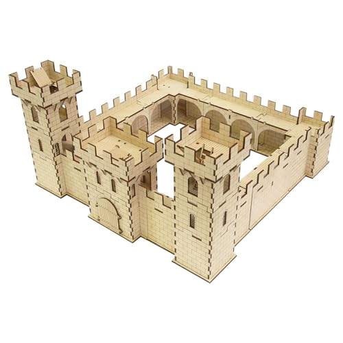 Medieval Wooden Toy Castle Pöide | 49 x 49 x 27 cm | Scale fit for Lego | Constructor | DIY Plywood Fort | Natural Keep | Stronghold von Artem Arbor OÜ