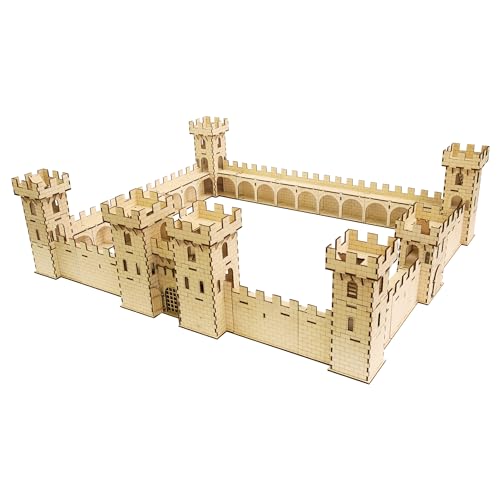 Medieval Wooden Toy Castle Reval | 98 x 82 x 27 cm | Scale fit for Lego | Constructor | DIY Plywood Fort | Natural Keep | Stronghold von Artem Arbor OÜ