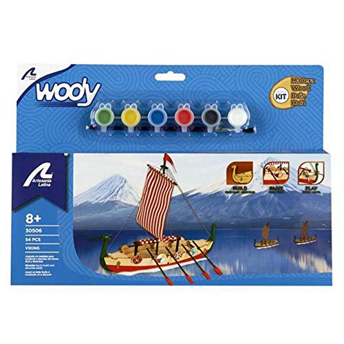 Artesanía Latina – Holzmodellschiff für Kinder +8 – Wikingerschiff Drakkar – Modell 30506N, Stück 59 – Modelle zu Bauen – Anfängerniveau von Artesanía Latina