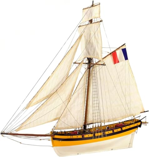 Artesanía Latina - Holzmodellschiff - Französische Kutter Kaperschiff Le Renard - Modell 22401, Maßstab 1:50 - Modelle zu Bauen - Mittleres Niveau von Artesanía Latina