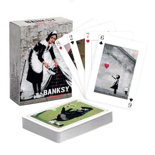 Artful Merchandise Banksy Spielkarten - Klassisches & nachhaltiges Kartenspiel aus Papier für Erwachsene & Kinder – Kartendeck mit Banksy-Kunstmotiven für Poker, Bridge, Rommé (1 x Kartendeck) von Artful Merchandise