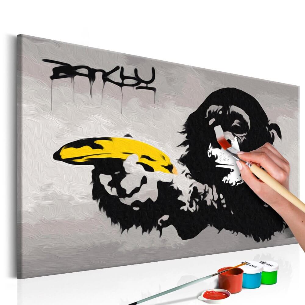 Malen nach Zahlen - Affe (Banksy Street Art Graffiti) von Artgeist