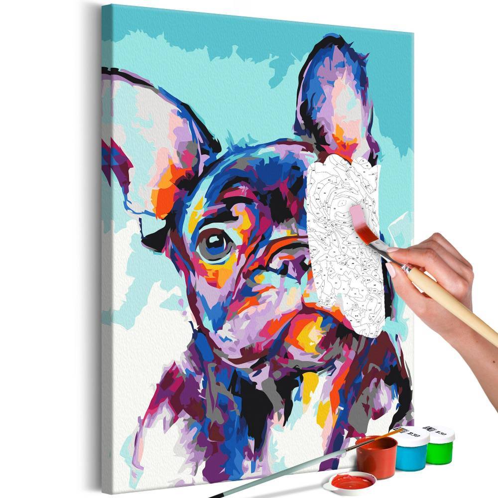 Malen nach Zahlen - Bulldog Portrait von Artgeist