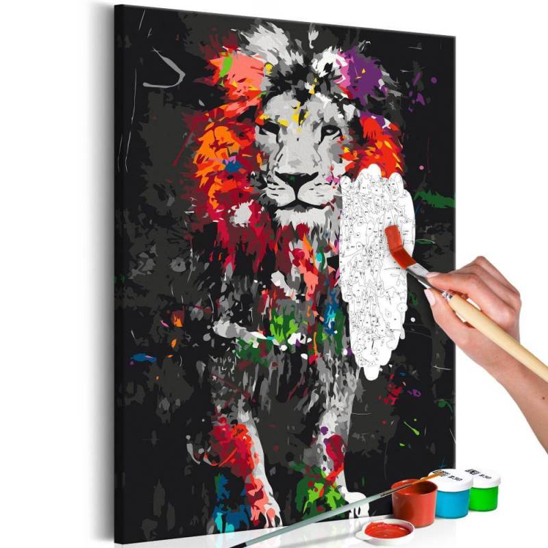 Malen nach Zahlen - Colourful Animals: Lion von Artgeist