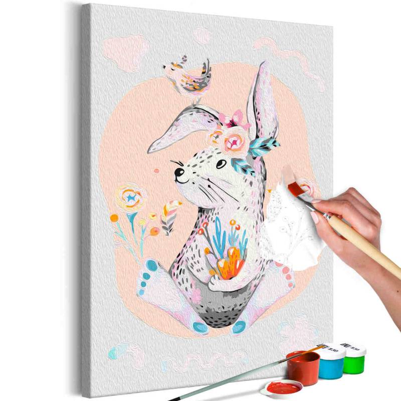 Malen nach Zahlen - Colourful Rabbit von Artgeist