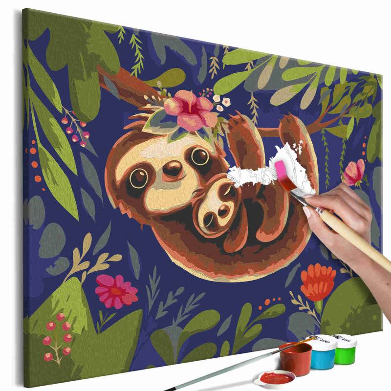Malen nach Zahlen - Friendly Sloths von Artgeist