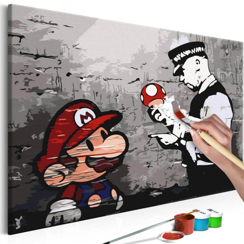 Malen nach Zahlen - Mario (Banksy) von Artgeist