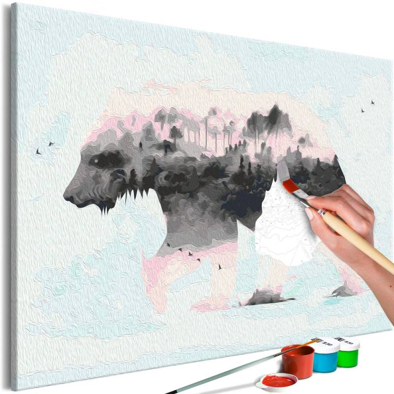 Malen nach Zahlen - Pastel Teddy Bear von Artgeist