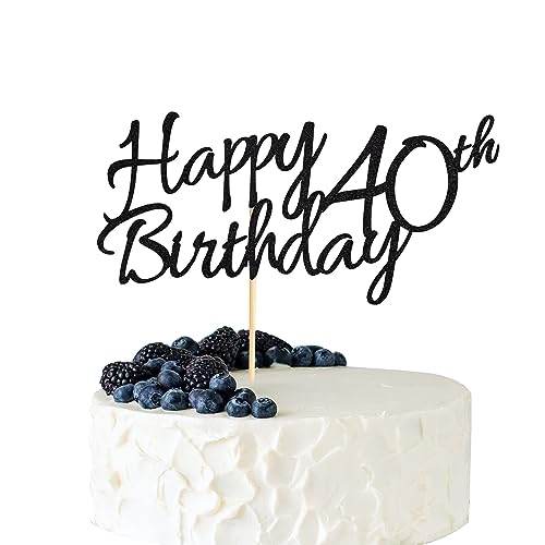 Arthsdite 1 Stück Happy 40th Birthday Cake Topper 40 Cake Topper Happy 40 Birthday Cake Decoration for 40th Cheers to 40 Birthday Party Decoration Supplies - Black Glitter Arthsdite 1 Stück Happy 40th Birthday Cake Topper 40 Cake Topper Happy 40 Birthday Cake Decoration for 40th Cheers to 40 Birthday Party Decoration Supplies - Black Glitter von Arthsdite
