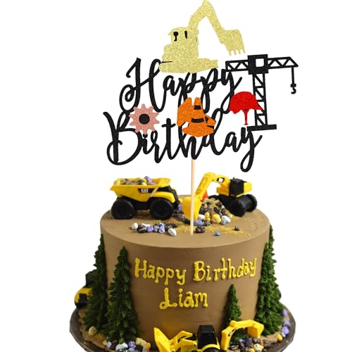 Arthsdite 1 x Bau Happy Birthday Kuchenaufsatz, Bau, Kuchenpicker, Kipper, Bagger, Traktor, Kuchendekorationen für Bauthemen, Babyparty, Kindergeburtstag, Partyzubehör – Schwarz Arthsdite 1 x Bau Happy Birthday Kuchenaufsatz, Bau, Kuchenpicker, Kipper, Bagger, Traktor, Kuchendekorationen für Bauthemen, Babyparty, Kindergeburtstag, Partyzubehör – Schwarz von Arthsdite