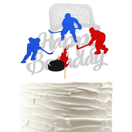 Arthsdite 1 x Eishockey-Kuchenaufsatz Happy Birthday Schild Sport Kuchen Dekorationen Puck Thema für Kinder Mädchen Junge Mann Frauen Geburtstag Party Supplies – Silber Glitzer Arthsdite 1 x Eishockey-Kuchenaufsatz Happy Birthday Schild Sport Kuchen Dekorationen Puck Thema für Kinder Mädchen Junge Mann Frauen Geburtstag Party Supplies – Silber Glitzer von Arthsdite