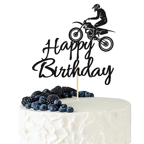 Arthsdite 1 x Motorrad-Happy Birthday-Kuchenaufsatz, schwarzer Blitz-Kuchenspieß, Dirt-Bike-Geburtstagsparty-Kuchendekoration, Motocross-Sport-Thema-Kuchenaufsatz Arthsdite 1 x Motorrad-Happy Birthday-Kuchenaufsatz, schwarzer Blitz-Kuchenspieß, Dirt-Bike-Geburtstagsparty-Kuchendekoration, Motocross-Sport-Thema-Kuchenaufsatz von Arthsdite
