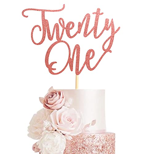 Arthsdite 1 x Twenty One Kuchenaufsatz – 21. Geburtstag Kuchendekorationen, 21. Geburtstagsparty-Dekoration, Hochzeitstag, Party-Dekoration, rotgoldener Glitzer Arthsdite 1 x Twenty One Kuchenaufsatz – 21. Geburtstag Kuchendekorationen, 21. Geburtstagsparty-Dekoration, Hochzeitstag, Party-Dekoration, rotgoldener Glitzer von Arthsdite