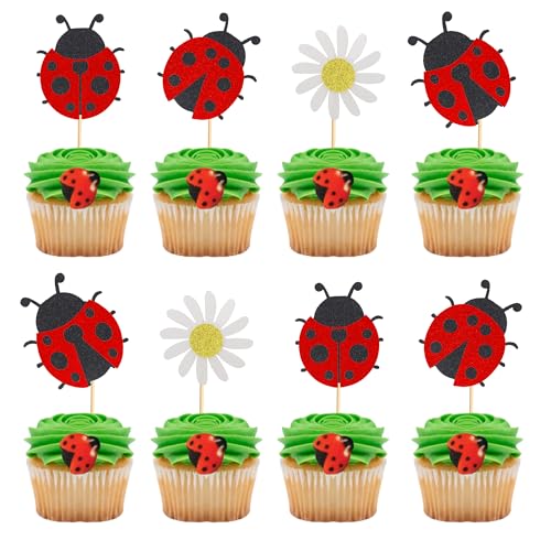 Arthsdite 24 Stück Marienkäfer Cupcake Topper Blumen Insekten Cupcake Picks Garten Thema Baby Shower Kinder Geburtstag Party Kuchen Dekorationen Supplies Arthsdite 24 Stück Marienkäfer Cupcake Topper Blumen Insekten Cupcake Picks Garten Thema Baby Shower Kinder Geburtstag Party Kuchen Dekorationen Supplies von Arthsdite