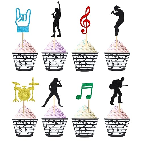 Arthsdite 24 Stück Rock Band Cupcake Toppers Rock Pop Musik Thema Cupcake Picks Musik Konzert Thema Geburtstag Party Kuchen Dekorationen Supplies Schwarz Glitzer Arthsdite 24 Stück Rock Band Cupcake Toppers Rock Pop Musik Thema Cupcake Picks Musik Konzert Thema Geburtstag Party Kuchen Dekorationen Supplies Schwarz Glitzer von Arthsdite
