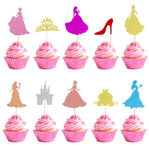 Arthsdite 30 Stück Prinzessin Cupcake Topper Krone Schloss Mädchen High Heel Kuchen Topper Dekorationen Geburtstag Obst Picks für Prinzessin Mädchen Baby Shower Thema Party Dekoration Arthsdite 30 Stück Prinzessin Cupcake Topper Krone Schloss Mädchen High Heel Kuchen Topper Dekorationen Geburtstag Obst Picks für Prinzessin Mädchen Baby Shower Thema Party Dekoration von Arthsdite