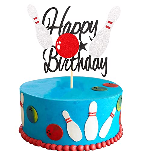 Arthsdite Bowling-Geburtstagskuchenaufsatz, Bowlingkugel-Kuchenaufsatz, Dekoration für Bowling, Geburtstagsparty, Firmenveranstaltungen, Babyparty-Kuchendekorationen von Arthsdite