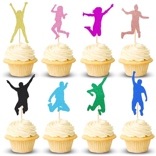 Arthsdite Bunte Trampolin-Cupcake-Topper, Trampolin-Kuchenaufsätze, für Geburtstagsparty, Spring-Trampolin, Kuchendekorationen für Jump Thema, Jungen und Mädchen, Geburtstagsparty, Gastgeschenke, 24 Arthsdite Bunte Trampolin-Cupcake-Topper, Trampolin-Kuchenaufsätze, für Geburtstagsparty, Spring-Trampolin, Kuchendekorationen für Jump Thema, Jungen und Mädchen, Geburtstagsparty, Gastgeschenke, 24 von Arthsdite