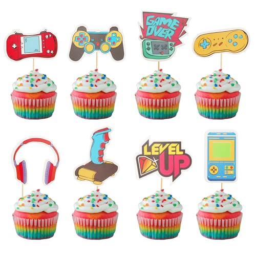 Arthsdite Cupcake-Aufsätze für Videospiele, zusammengebaut, Spiel auf Controllern, Cupcake-Picks, GamePad-Kuchendekorationen für Spielthemen, Babyparty, Kinder, Jungen, Mädchen, Geburtstag, Jahrestag, Arthsdite Cupcake-Aufsätze für Videospiele, zusammengebaut, Spiel auf Controllern, Cupcake-Picks, GamePad-Kuchendekorationen für Spielthemen, Babyparty, Kinder, Jungen, Mädchen, Geburtstag, Jahrestag, von Arthsdite