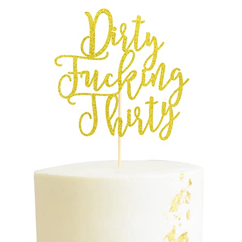 Arthsdite Dirty Thirty Cake Topper – Tortenaufsatz zum 30. Geburtstag, Kuchendekoration zum 30. Geburtstag, Party-Dekoration, goldfarbener Glitzer Arthsdite Dirty Thirty Cake Topper – Tortenaufsatz zum 30. Geburtstag, Kuchendekoration zum 30. Geburtstag, Party-Dekoration, goldfarbener Glitzer von Arthsdite