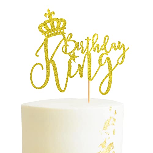 Arthsdite Geburtstagskuchen-Topper, Jungenprinz 1., 2., 3., 10., 13., 18., 21., 30., 40., 50. Geburtstag, Kuchendekoration, goldfarben Arthsdite Geburtstagskuchen-Topper, Jungenprinz 1., 2., 3., 10., 13., 18., 21., 30., 40., 50. Geburtstag, Kuchendekoration, goldfarben von Arthsdite
