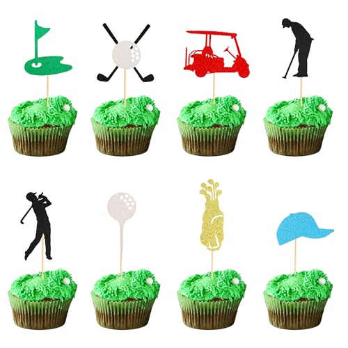 Arthsdite Golf-Cupcake-Topper, Golfball-Geburtstagsparty-Dekorationen für Mädchen, Jungen, Golfspieler, Kuchendekorationen, Golf, Babyparty, Partyzubehör für Männer und Frauen, 24 Stück Arthsdite Golf-Cupcake-Topper, Golfball-Geburtstagsparty-Dekorationen für Mädchen, Jungen, Golfspieler, Kuchendekorationen, Golf, Babyparty, Partyzubehör für Männer und Frauen, 24 Stück von Arthsdite